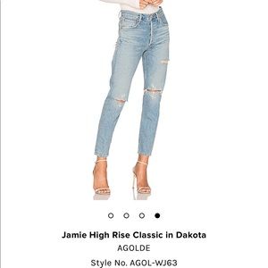 Agolde Jaime high rise classic in color Dakota